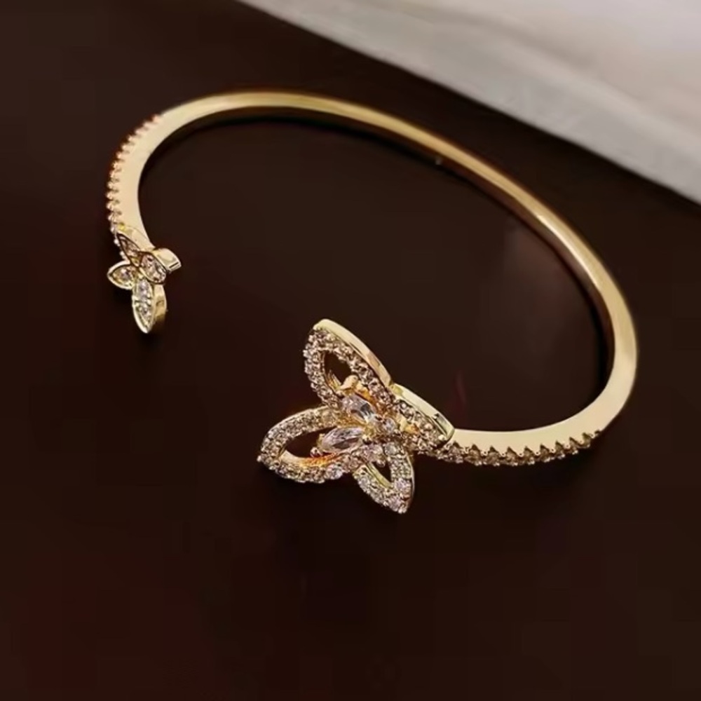 Gold Filled Cubic Zirconia Butterfly Bracelet